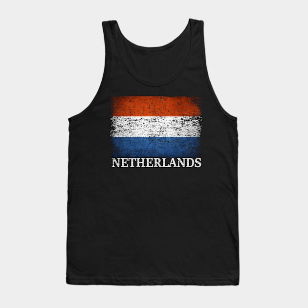 Netherlands Flag Gift Women Men Children Netherlands Vintage Tank Top by Henry jonh